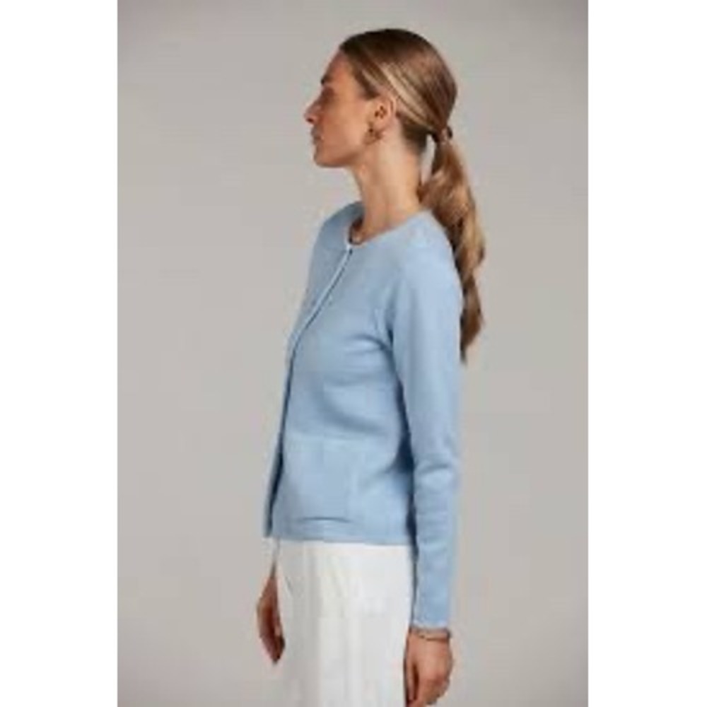 Hugo Boss Merino Superfine Light Blue Wool Cardigan Sweater
